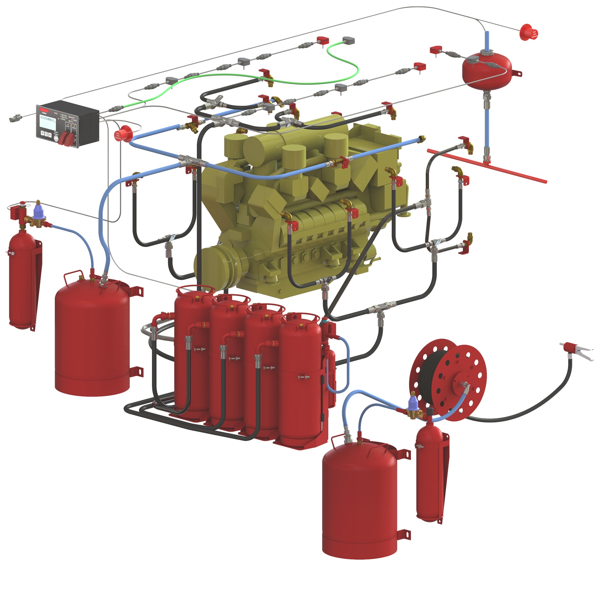 Система пожаротушения с сжатым воздухом. Система пожаротушения СКП. Установки комбинированного тушения.